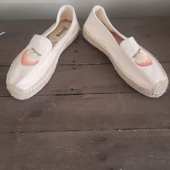 Soludos Peach Embroidered Espadrilles Sand Size 6 NEW - Picture 5 of 7